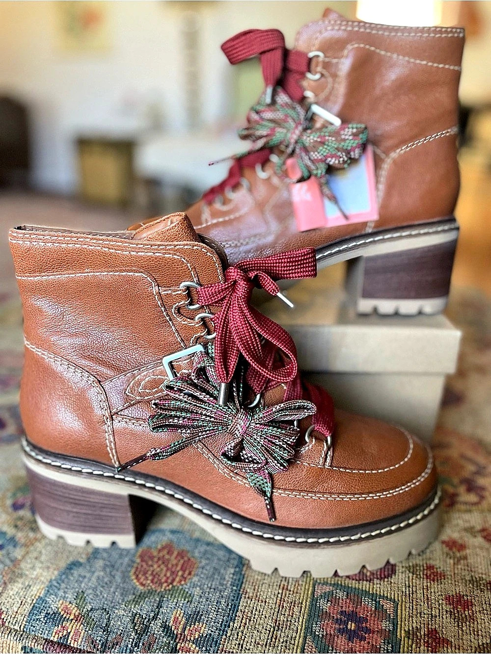 NWT Free People Jasper Hiker Ankle Boot Vintage Tan Leather